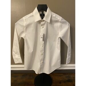 Jcrew Factory Crewcuts Boys Long Sleeve Thompson Shirt Size 6-7 White